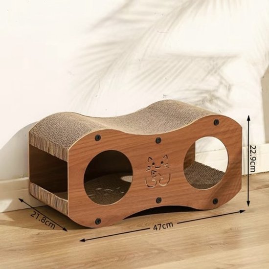Miauvi - design krabkarton - walnoot houtlook - recycled