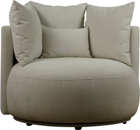 Fauteuil pivotant Ravi - Causeuse - Beige - 84×105×103 cm