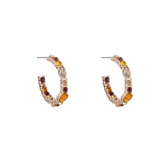 Boucles d'oreilles Go Dutch Label Hoop pierres Clips d'oreilles