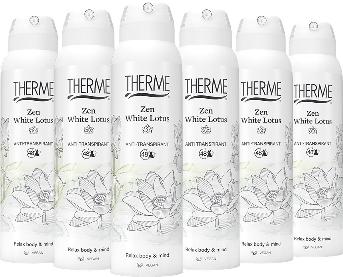 Therme Anti-Transpirant Zen White Lotus - 6 x 150 ml - Voordeelverpakking