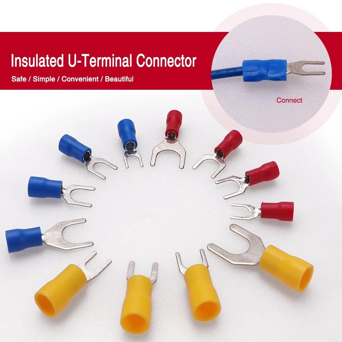 Crimp Connectors Set, 280pcs Electrical Terminals Insulated Lugs Electrical Connectors Set, Electrical Wire Connectors Assortment Kit Ring Spade Crimp Terminals Terminals Terminals Sockets