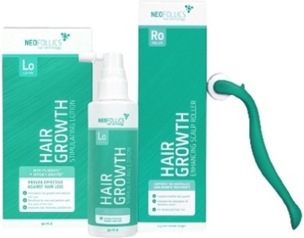 Bol.com Neofollics - Haargroei Kit - Hair Growth Lotion + Scalp Roller aanbieding