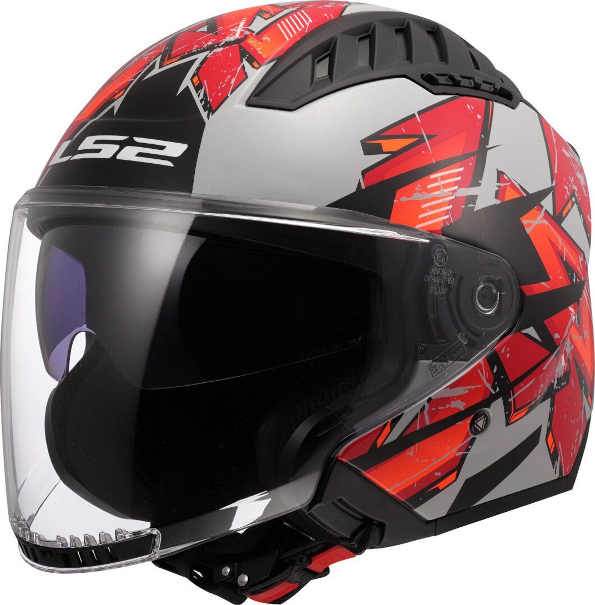 LS2 Helm Copter II Kanji OF600 grijs / rood maat L
