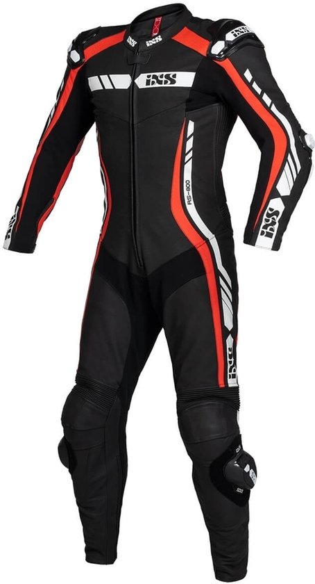 Combinaison moto 1 pièce IXS Sport RS-800 1.0 Wit Rouge Zwart - Taille 98 - Combinaison de course