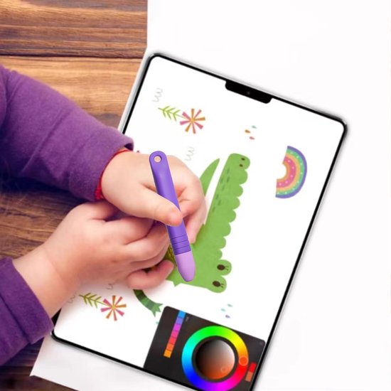 2-pack kindvriendelijke styluspennen met anti-verlies sluitingen (blauw + paars) - compatibel met alle touchscreen-apparaten — afbeelding 4
