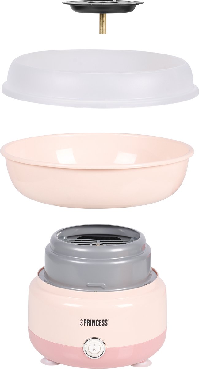Princess 292990 Suikerspinmaker - Suikerspinmachine - 500 W - Met 10 stokjes en maatlepel - Kinderfeestje - party - Roze - BPA vrij - Cotton Candy - Pink — afbeelding 3
