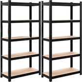 Bol.com Monzana Stellingkast - Set van 2 180x90x40cm 1750kg - Zwart aanbieding