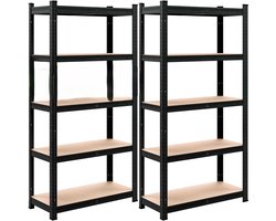 Monzana Stellingkast - Set van 2 180x90x40cm 1750kg - Zwart