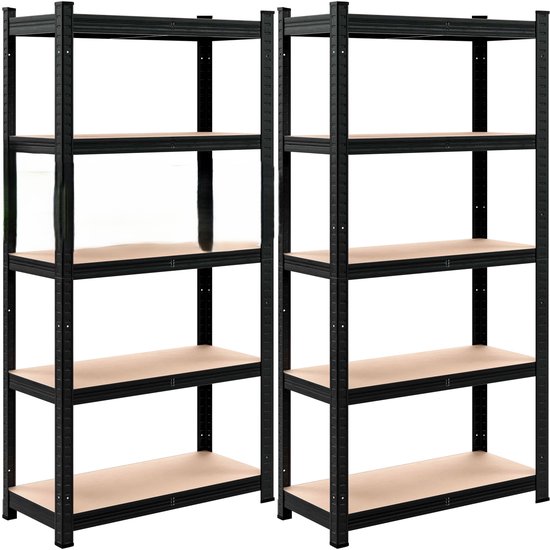 Monzana Stellingkast - Set van 2 180x90x40cm 1750kg - Zwart
