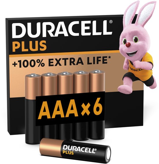 Piles alcalines AAA Duracell Plus, 6 pièces