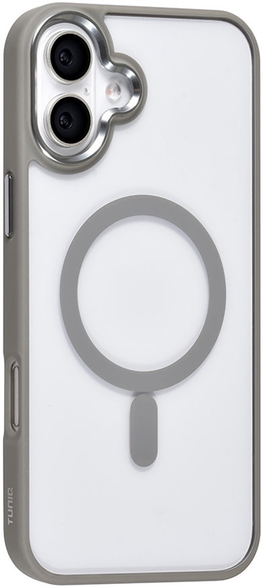TUNIQ Back cover - iPhone 16 Plus - Grijs - MagSafe-ring - Hybride design