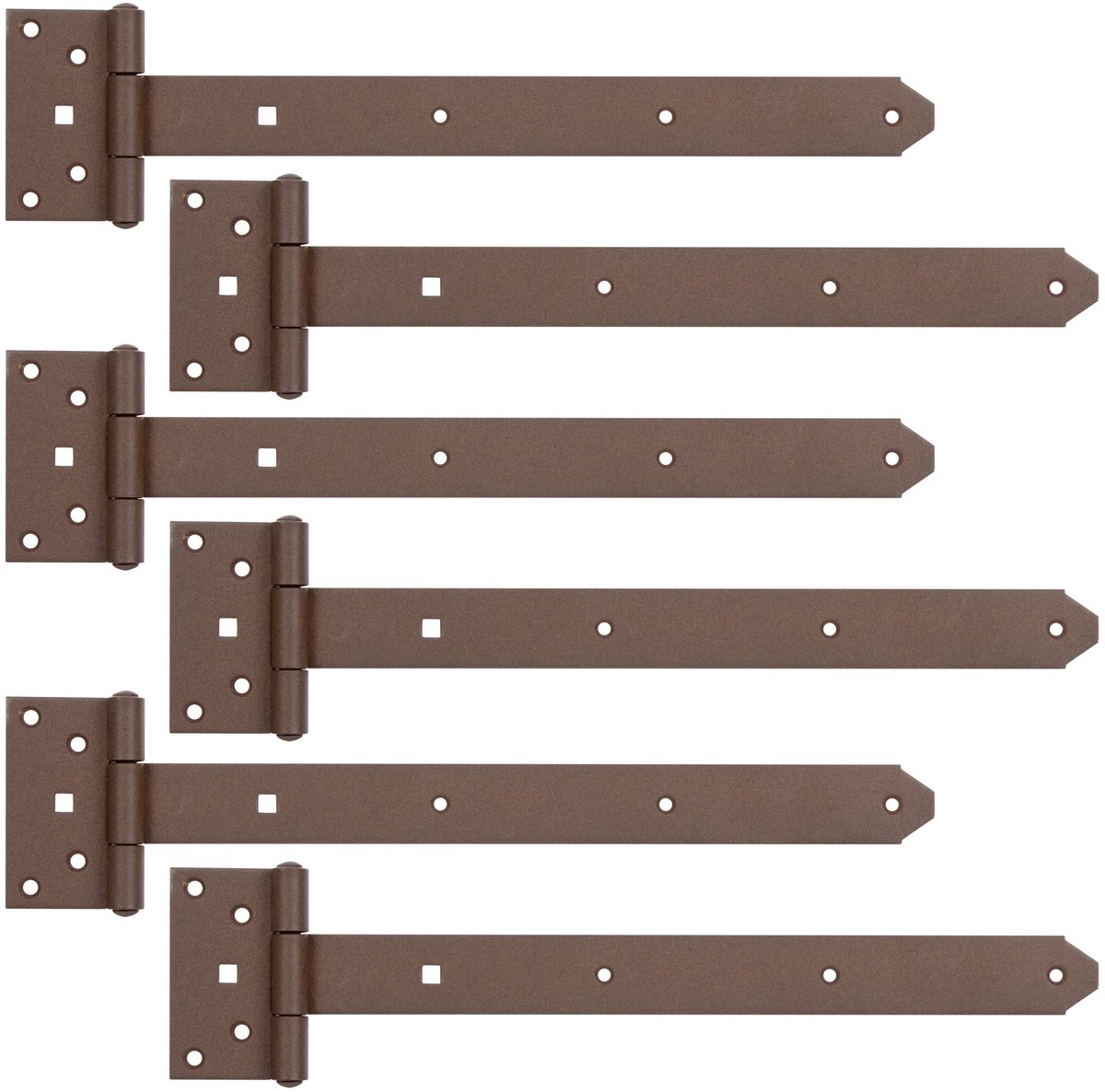 Alberts 822057 DURAVIS® kruisheng met geklonken pen, roestbruin duplex gecoat, heng 391 x 40 mm, scharnier 59 x 103 mm, set van 6