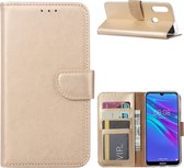 Ntech Portemonnee Hoesje/Book Case met Opbergvakjes & Magneetflapje voor Huawei Y6 2019 - Goud