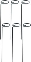 6 stuks - Plantensteunpalen - 40 cm/16 inch - voor Klimplanten - zwart - voor bloemen en planten - metaal - Plantensteunen - plantensteun halfronde