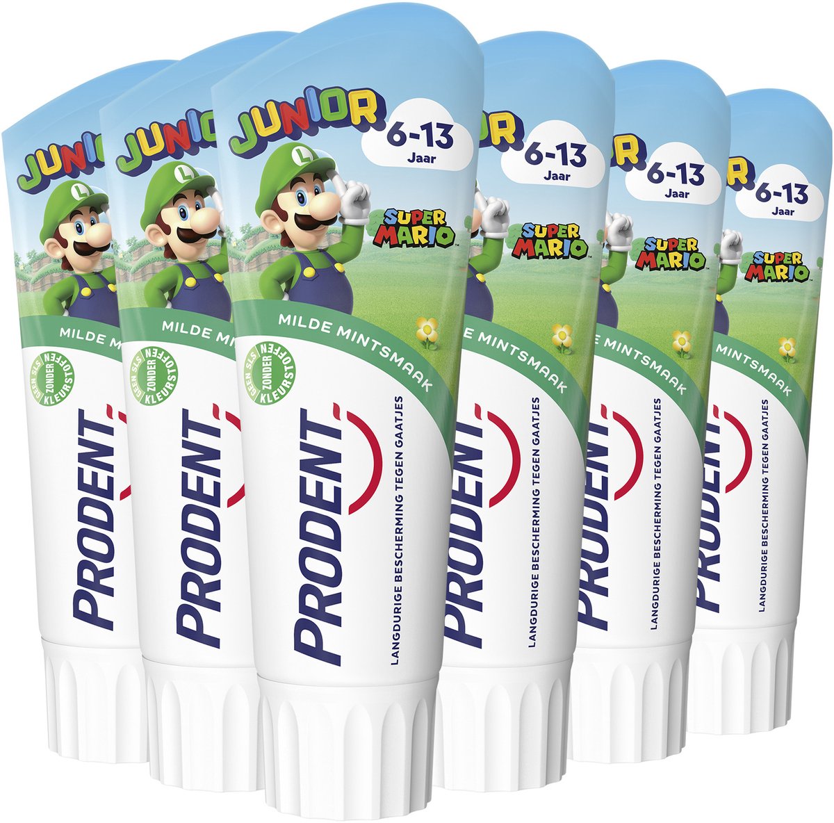 Prodent Junior 6-13 jaar Tandpasta - Super Mario - tandverzorging met fluoride remineralisatie-technologie - 12 x 75 ml