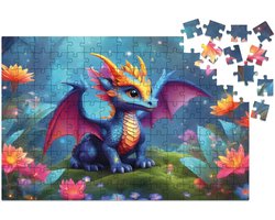 Milliwood - GA578 Houten Puzzel M Draak | 3D Puzzels bouwpakket | Hobby Speelgoed voor kinderen & volwassenen | Wanddecoratie Woonkamer | 150 stukjes 34x22.5cm | In luxe geschenkdoos