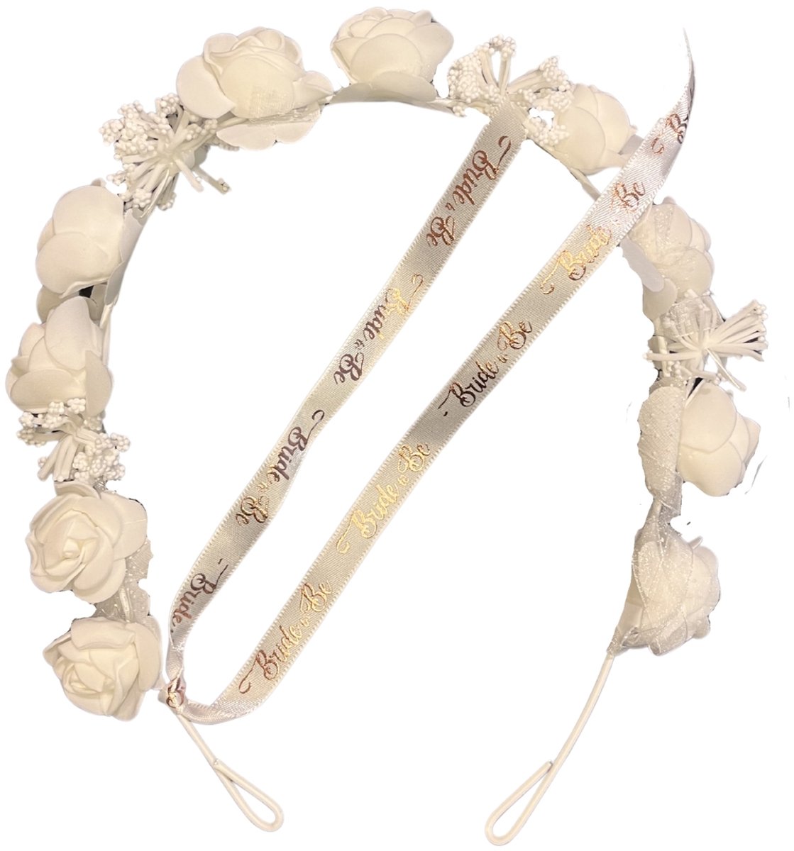 Diadeem Vrijgezellen Feest - Witte Bloemen - Bride To Be