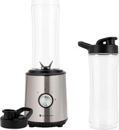 KitchenBrothers Mini Blender - Blender to Go - Smoothie Maker - 2 To-Go Bekers 600 ml - RVS