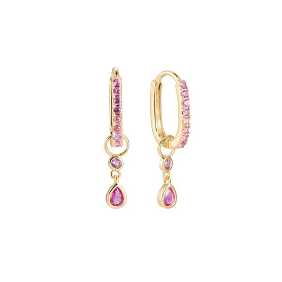 Bijoutheek Boucles d'oreilles pendantes jolin goutte Pink