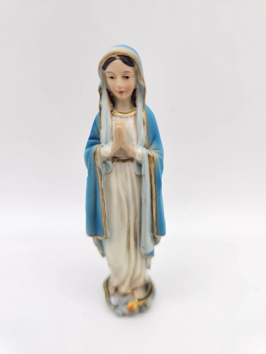 Lourdes blauw - beeld 11 cm - materiaal polystone - religieus beeld