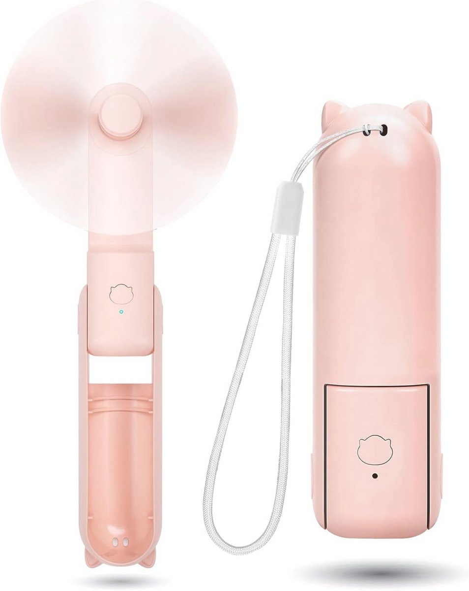 Draagbare Mini-Handventilator met Powerbank - 3 Snelheden, 9-15 Uur Werktijd, Stil en Compact voor Reis en Buiten