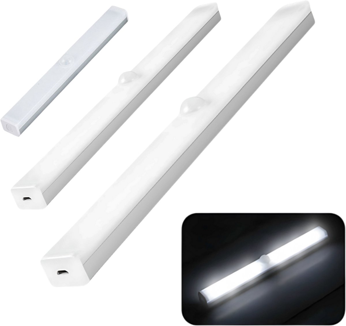 S4D® - Slimme LED Lamp - Bewegingssensor Lamp - kastverlichting met bewegingssensor - kastverlichting led draadloos - kastverlichting op batterij - Aluminium 20 CM