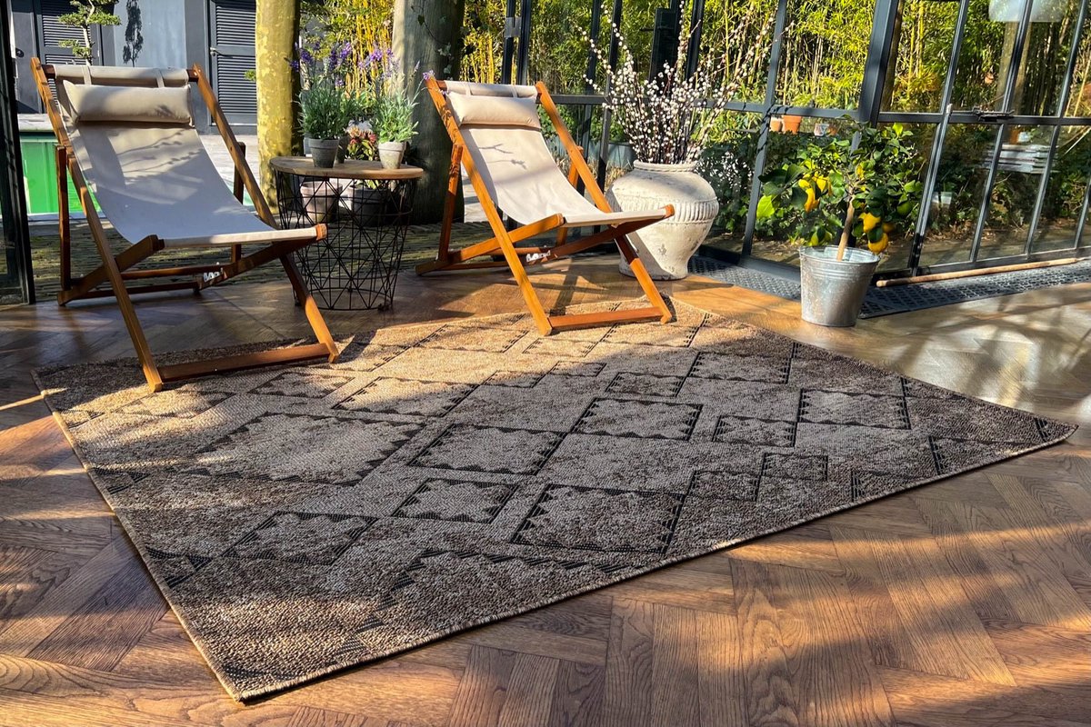 Jute look platgeweven buitenkleed 150cmx80cm