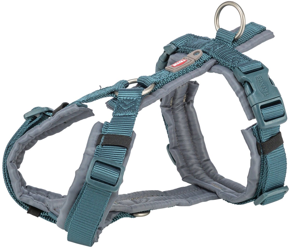 Hondentuig Trixie - Premium Trekking Petrol Blauw - Verstelbaar 32-38x1.3 cm