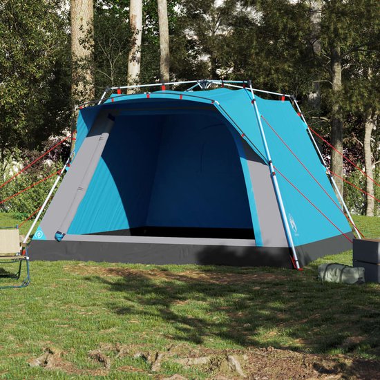vidaXL - Kampeertent - 4-persoons - snelontgrendeling - blauw van Vidaxl — afbeelding 2