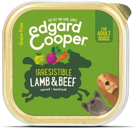 Edgard & Cooper Kuipje Honden Natvoer Hondenvoer Lam - Rund - 11 x 150 gr - Voordeelverpakking