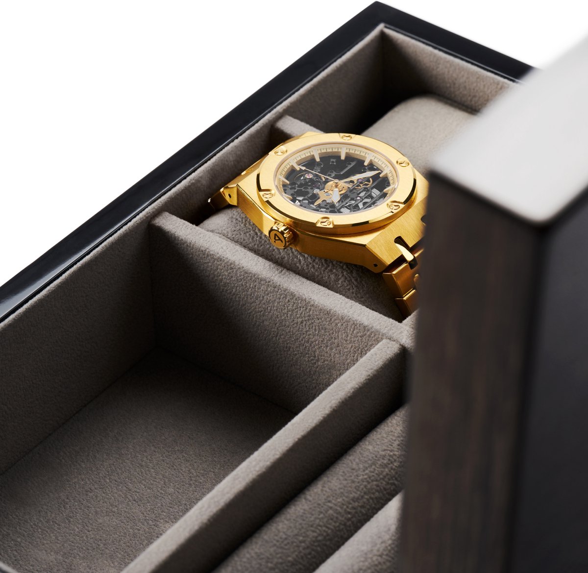 Grijze Houten Horloge Sieraden Doos