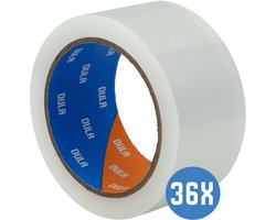 DULA Low noise Verpackungsklebeband transparent PP acryl - 36 Rollen Paketband - 48 mm x 66 m - Klebeband