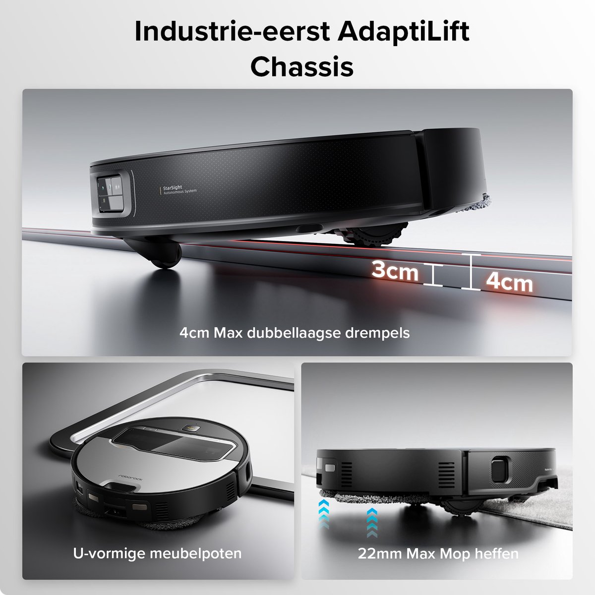 Afbeelding 2 van Roborock Saros Z70 – Ultradunne, AI-gestuurde Robotstofzuiger met 22.000 Pa Zuigkracht en Slimme Navigatie