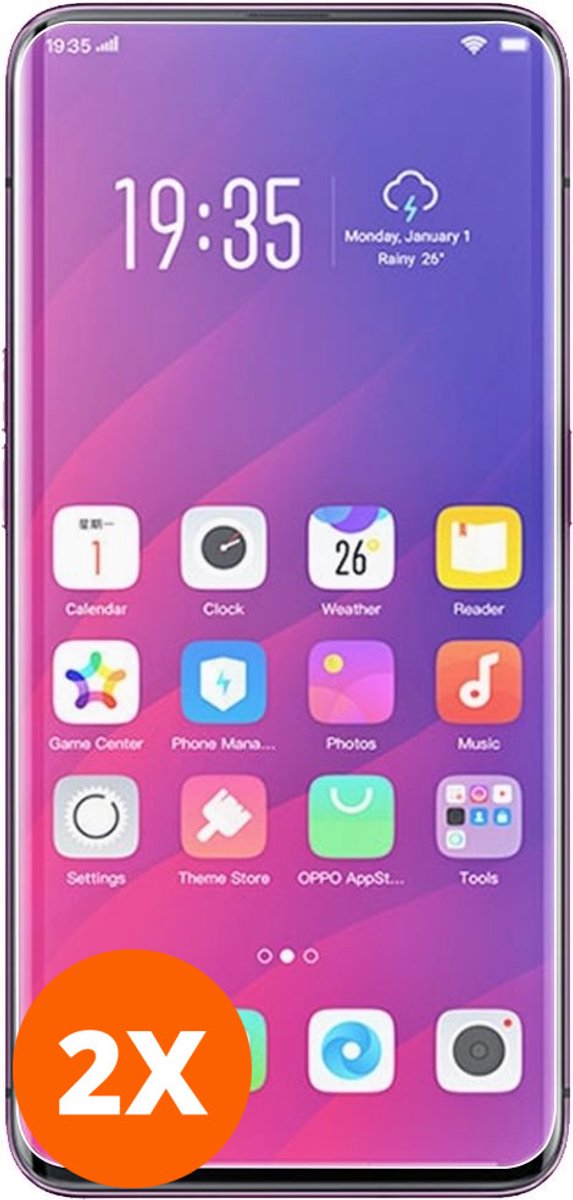Mobigear Screenprotector geschikt voor OPPO Find X Glazen | Mobigear Screenprotector - Case Friendly (2-Pack)
