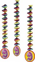Hangdecoratie 9 Jaar Versiering 75cm 3 stuks