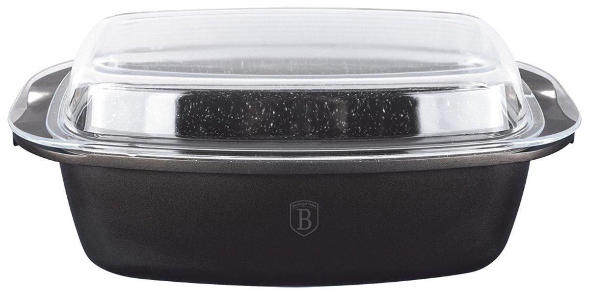 Berlinger Haus Granit Diamond Serie - Braadslede - 5,2L - Granietcoating - Geschikt voor Inductiekookplaten - Zwart
