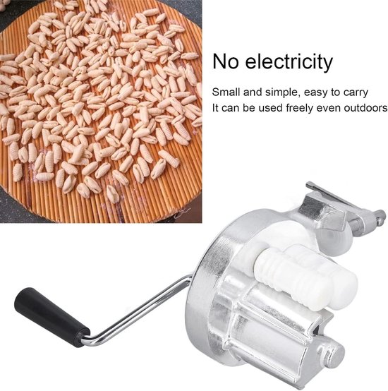 Handmatige Cavatelli pastamachine met zwengel - Draagbare pasta maker van aluminiumlegering - Maximale dikte — afbeelding 2