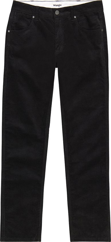 Zwarte corduroy spijkerbroek met rechte pasvorm.