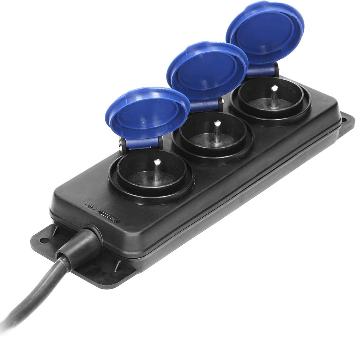 Verlengkabel met 3 Stopcontacten | Waterdicht Buitenstopcontact IP44 | Rubber Kabel 3x1,5mm²