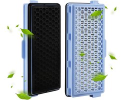 Actieve Hepa Filter Set 2 Stuks Geschikt Voor Miele Classic Compact C1, Complete C2 & C3 - Vervangbaar - Stofzuiger Onderdelen - Stofzuigerfilter - Filter Onzuiverheden - Blauw