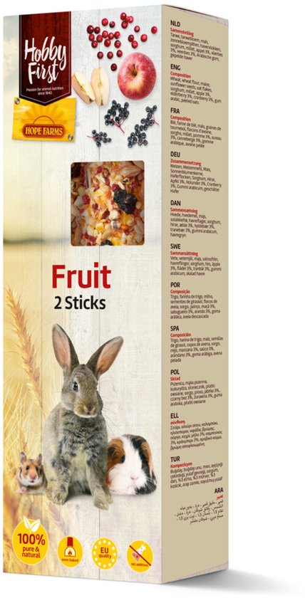 HobbyFirst Hope Farms Sticks Small Animals Fruit - 8 x 112 gr - Voordeelverpakking