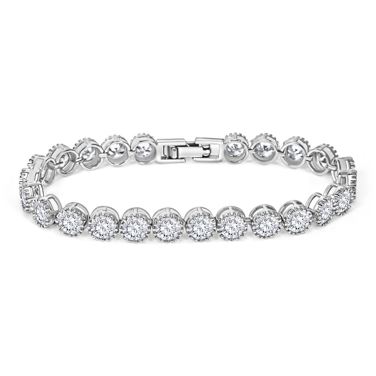 Juwelium Armband + Sieradendoos & Rozenbeer Geschenkset | Luxe Ronde Tennisarmband met Zirkonia | Perfect Cadeau voor Vrouw, Vriendin, Moeder, Dochter