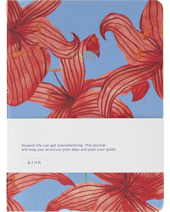 &INK Schoolagenda Flower Red 2025/2026