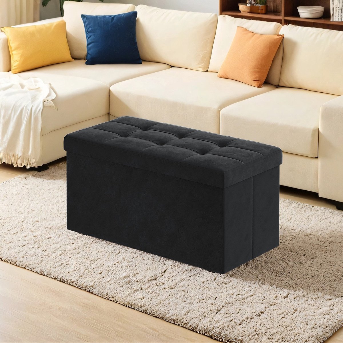Bank – Met Opbergruimte – Fluweel – 38 x 76 x 38 cm – Chique en Functioneel