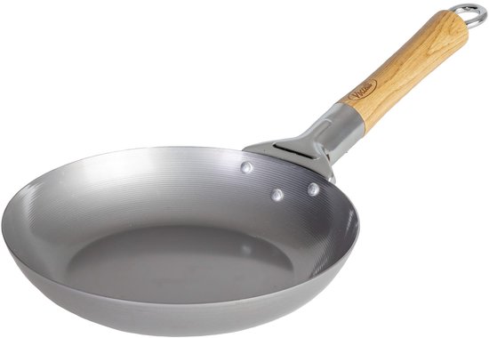 Blackwell Koekenpan Voccelli Carbonstaal – Ø 24 cm – Zonder Anti-aanbaklaag – Geschikt voor Inductie en Alle Andere Warmtebronnen – Voor Snel en Krokant Bakken – Natuurlijke Patina Ontwikkeling