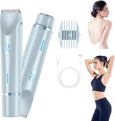 Bol.com 2 in 1 Ladyshave voor Vrouwen - Elektrisch Scheerapparaat - Waterdicht - Epilator - Bikinitrimmer - Trimmer vrouw - Blauw aanbieding