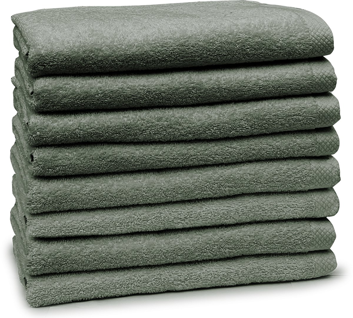 Eleganzzz Handdoeken Set - Set van 8 - Badhanddoeken 70x140cm - Badlakens - Handdoek - 420 gr/m2 - 100% Katoen - olive green