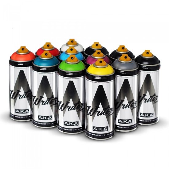 AKA Spuitbussen pakket - 12 kleuren lage druk en matte afwerking graffiti spuitverf - 400ml