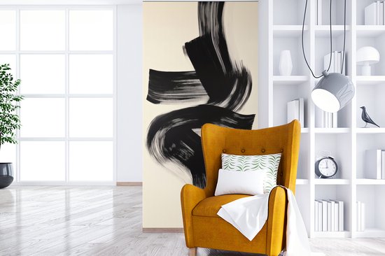 Behang - Fotobehang Strepen - Zwart - Abstract - Breedte 120 cm x hoogte 240 cm