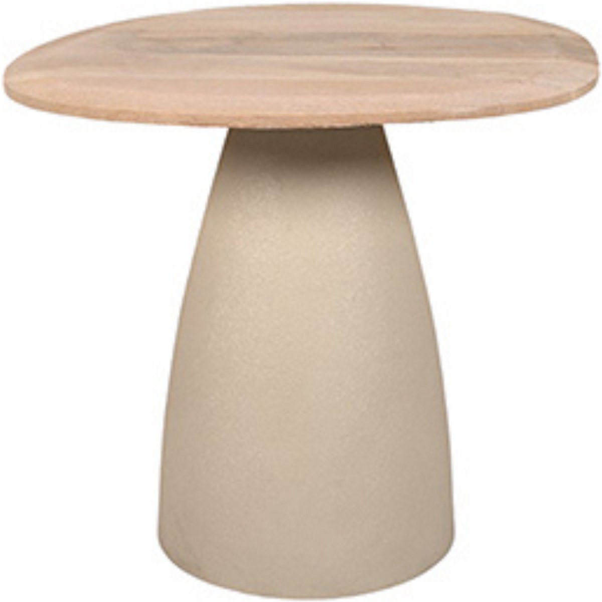 by Mooss - Tafel - Bijzettafel - Salontafel - Ivory - Naturel - Metaal - Hout - 50x45 cm - Organisch - Trendy